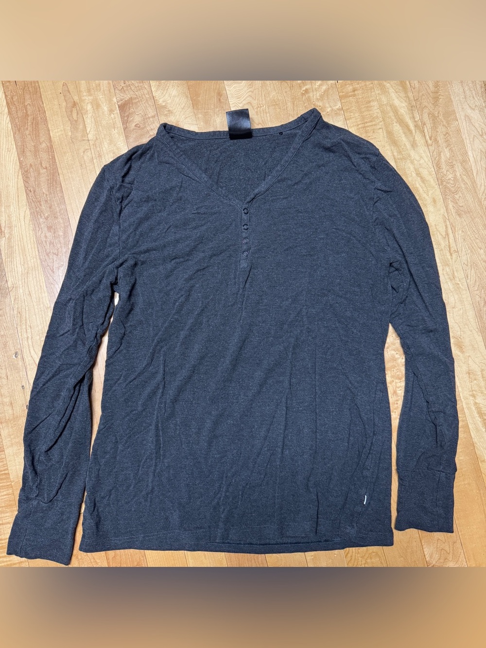Little Sleepies cozy long sleeve women’s pajama top heather black small bamboo